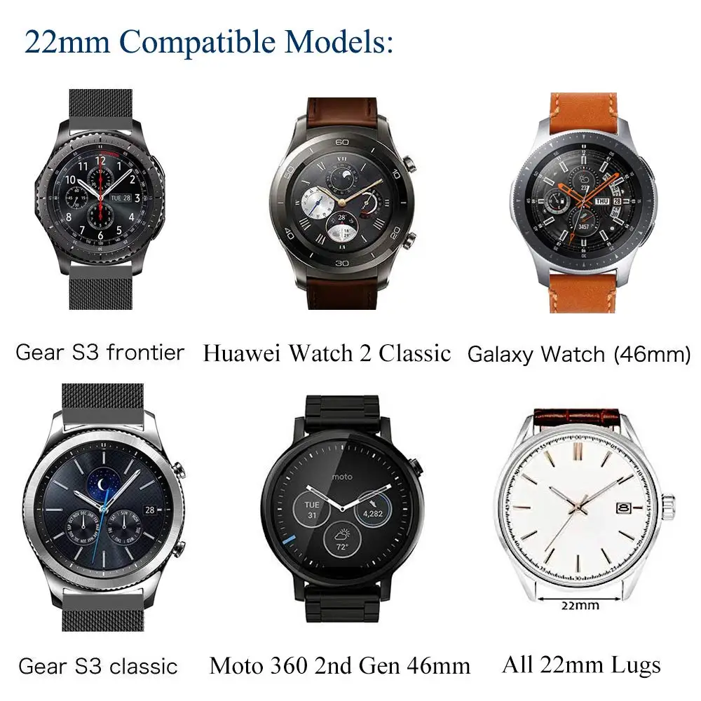 22 мм ремешок для часов Huawei watch gt Samsung Galaxy часы 46 Gear S3 frontier band Amazfit bip силиконовый