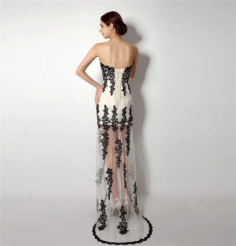 Vestido De Noche милое с аппликацией элегантное платье высоким низом фатиновое