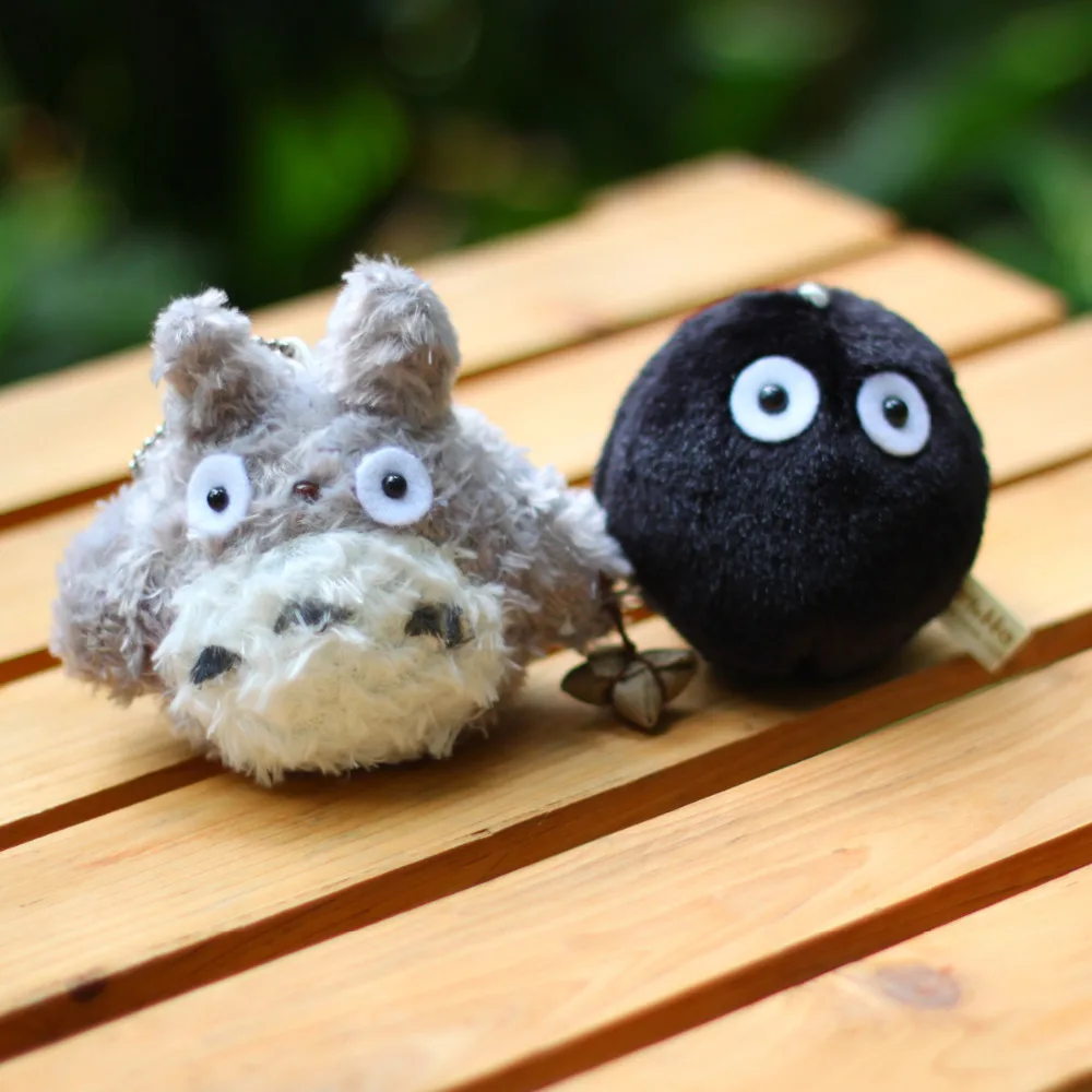 

2pcs Anime My Neighbor TOTORO Susuwatari Fairydust stuffed plush keychain Mini Figure Toy Doll Bag string Pedant doll toy gift