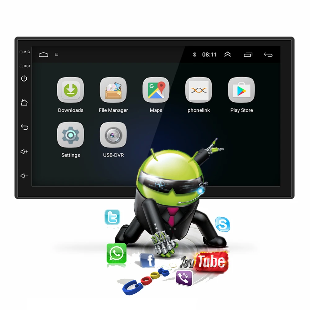 7'' Universal GPS Navigation Bluetooth 2 Din Car Radio Android 8.1 Wifi Car Audio Stereo FM USB MP5 Car player autoradio 7'' Universal GPS Navigation Bluetooth 2 Din Car Radio Android 8.1 Wifi Car Audio Stereo FM USB MP5 Car player autoradio