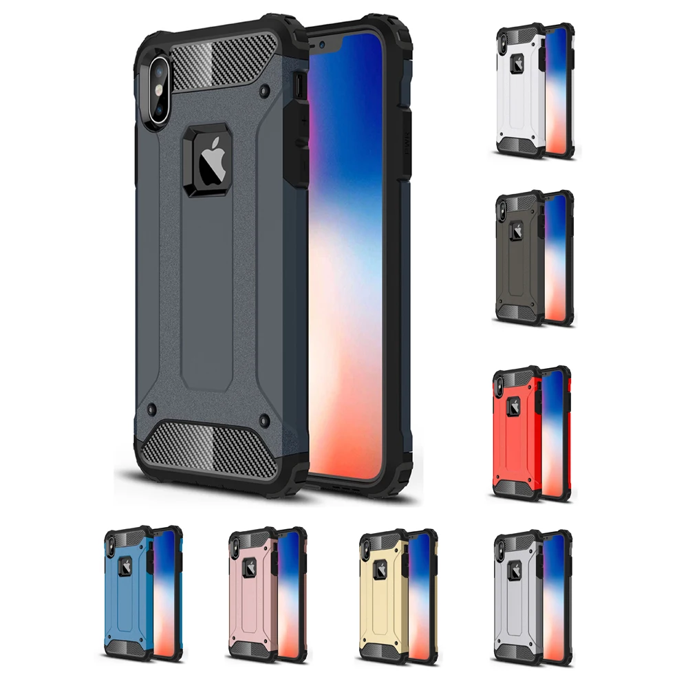 

Case For iPhone 7 8 Shockproof Armor Silicon Cases For iPhone Xs Max X XR 5 5s 6 6s Plus SE Case TPU Case Cover Coque Shell Capa