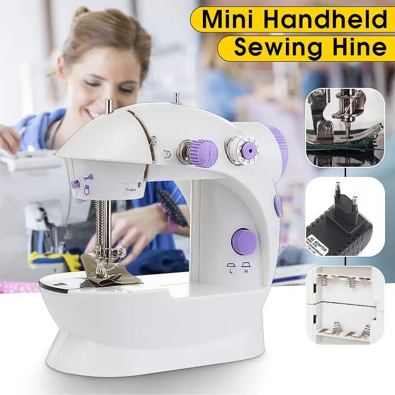 Электрическая мини-швейная машина домашняя ручная машина для шитья скоростная лампа с регулировкой ручная швейная машина maquina de costura coser