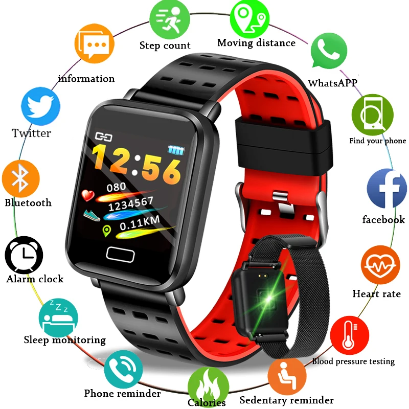 LIGE Fitness Tracker Waterproof IP67 Blood Pressure Smart Bracelet Bluetooth Calories Sport Wristband for iOS Android Band | Электроника