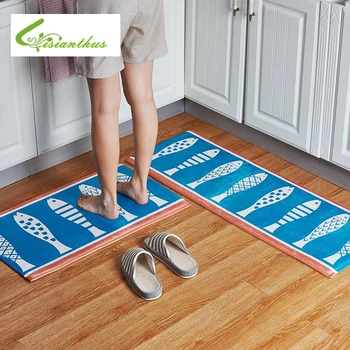 

45*120cm Doormats Anti-Slip Memory Foam Carpet Fish Printed Floor Mat Living Room Kitchen Mat Floor Outdoor Rugs Carpets