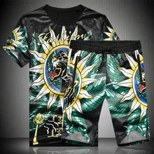 Красивая футболка с 3D принтом и шорты с рисунком животных, летний костюм, высококачественные мягкие удобные мужские короткие комплекты