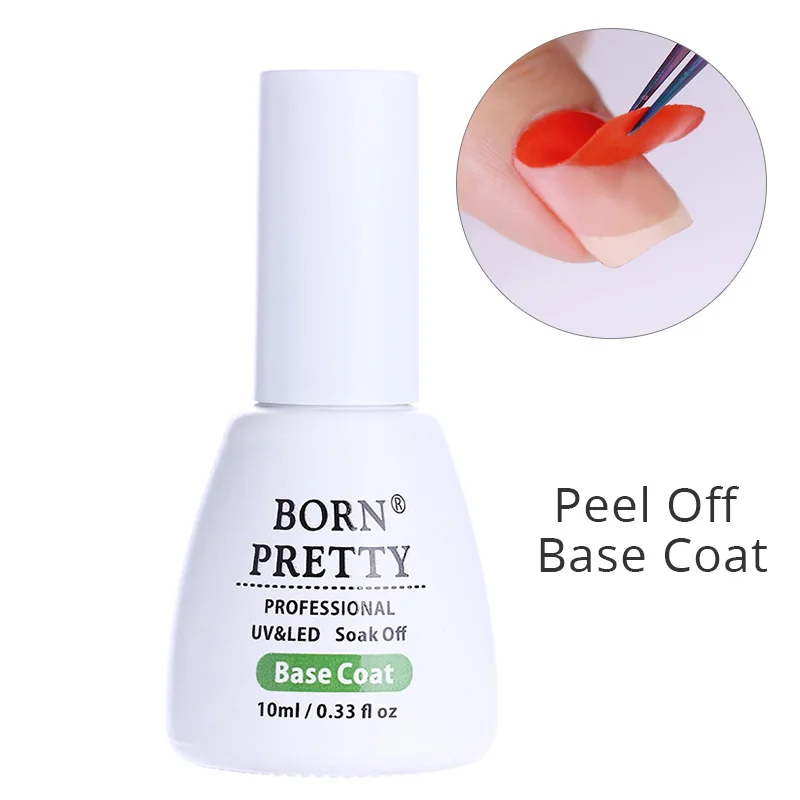 

BORN PRETTY 10ml Peel Off Nail Gel Base Coat No Need Remover Pusher Water-based Soak Off Manicure Art LED UV Primer Gel Polish