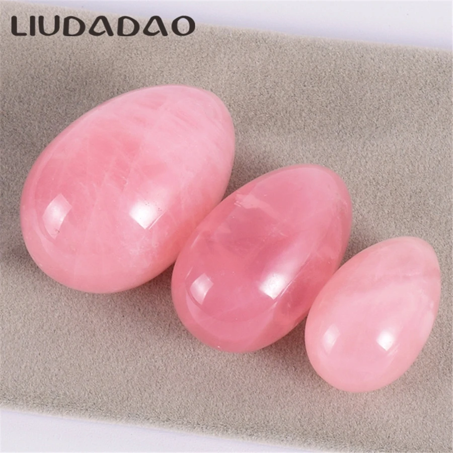 Натуральные непросверленные вагинальные яйца розовый КВАРЦЕВЫЙ шарик Бен-ва тренировка мышцы тазового пола средства для ухода за телом Небольшой Индивидуальный большой размер