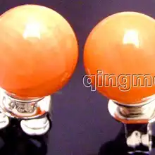 Распродажа розовый маленький 5-6 мм Круглый Натуральный Коралл серьги с Stering Серебро 925 stud-ear414 /Розничная