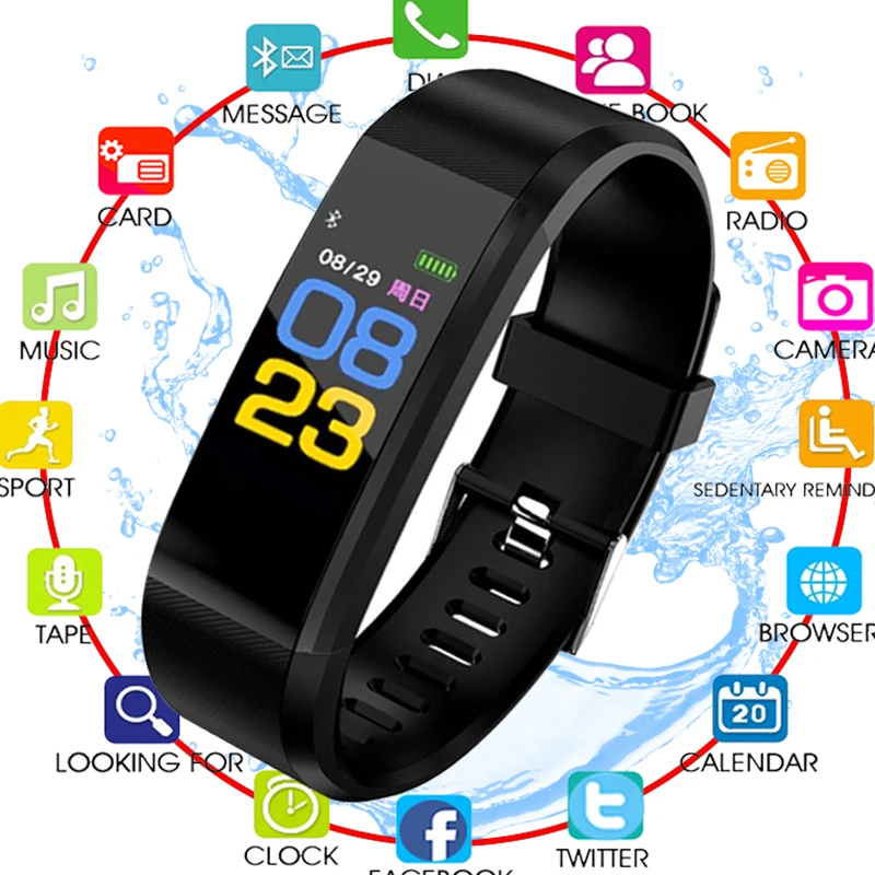 2019 Sport Watch Men Women Fitness Tracker Heart Rate
