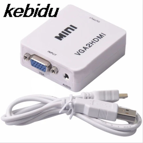 Kebidu 1080P мини VGA к HDMI адаптер Разъем для проектора ПК ноутбук HDTV с конвертер аудио