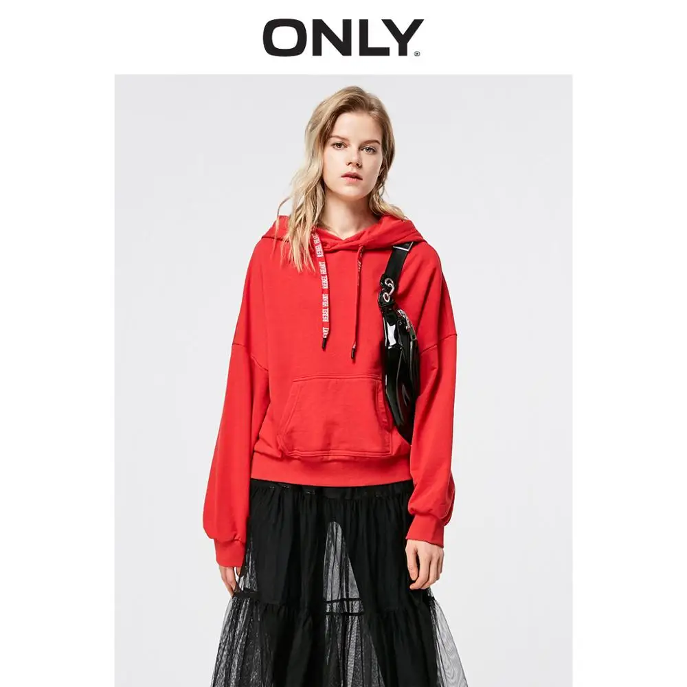 فقط 2019 المرأة فضفاضة تناسب إلكتروني طباعة هوديي | 11919S593