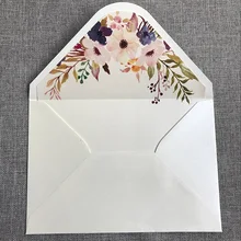 Заказной перламутровый бумажный конверт с цветочным вкладышем 50 шт