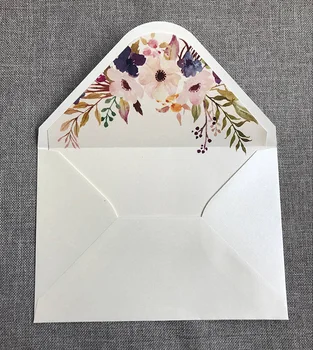 

custom pearlised paper envelope with floral liner 50pcs