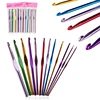 Popular lovely 12Pcs Metal Handle Crochet Hook Knitting Needles Set Aluminum Bamboo (2mm-8mm) ► Photo 3/6