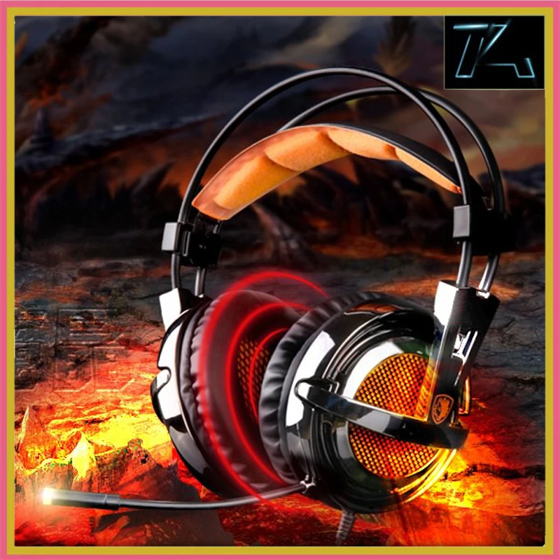 SADES A55 Gaming headset headband wired vibration headphones stereo volume control super bass LED light with Mic for computer SADES A55 Gaming headset headband wired vibration headphones stereo volume control super bass LED light with Mic for computer