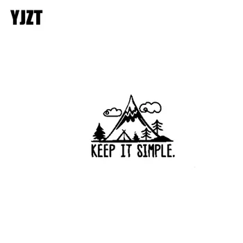 

YJZT 17.8CM*13.3CM KEEP IT SIMPLE ADVENTURE Vinyl Personality Car Sticker Decals Motorcycle Black/Silver C13-000441
