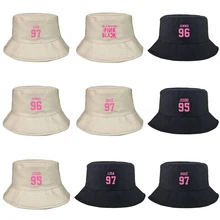 Черно-бежевая Панама с принтом для женщин и мужчин, рыбацкая шляпа, летняя Солнцезащитная шляпа, двухсторонняя черная розовая Кепка KPOP