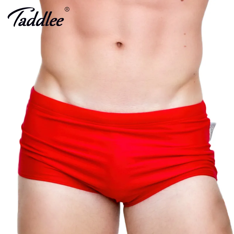 Taddlee Men Swimwear Swimsuits Solid Basic Long Swim Boxer Trunks Board Shorts