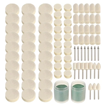 

90Pcs Soft Felt Polishing Buffing Clean Wheel Kit For Rotary tools