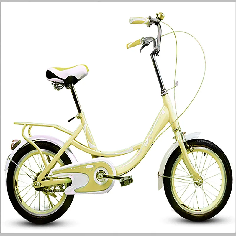 Велосипед высокой из углеродистой стали супер легкий 16 дюймов переменной скоростной складной велосипед - Цвет: yellow
