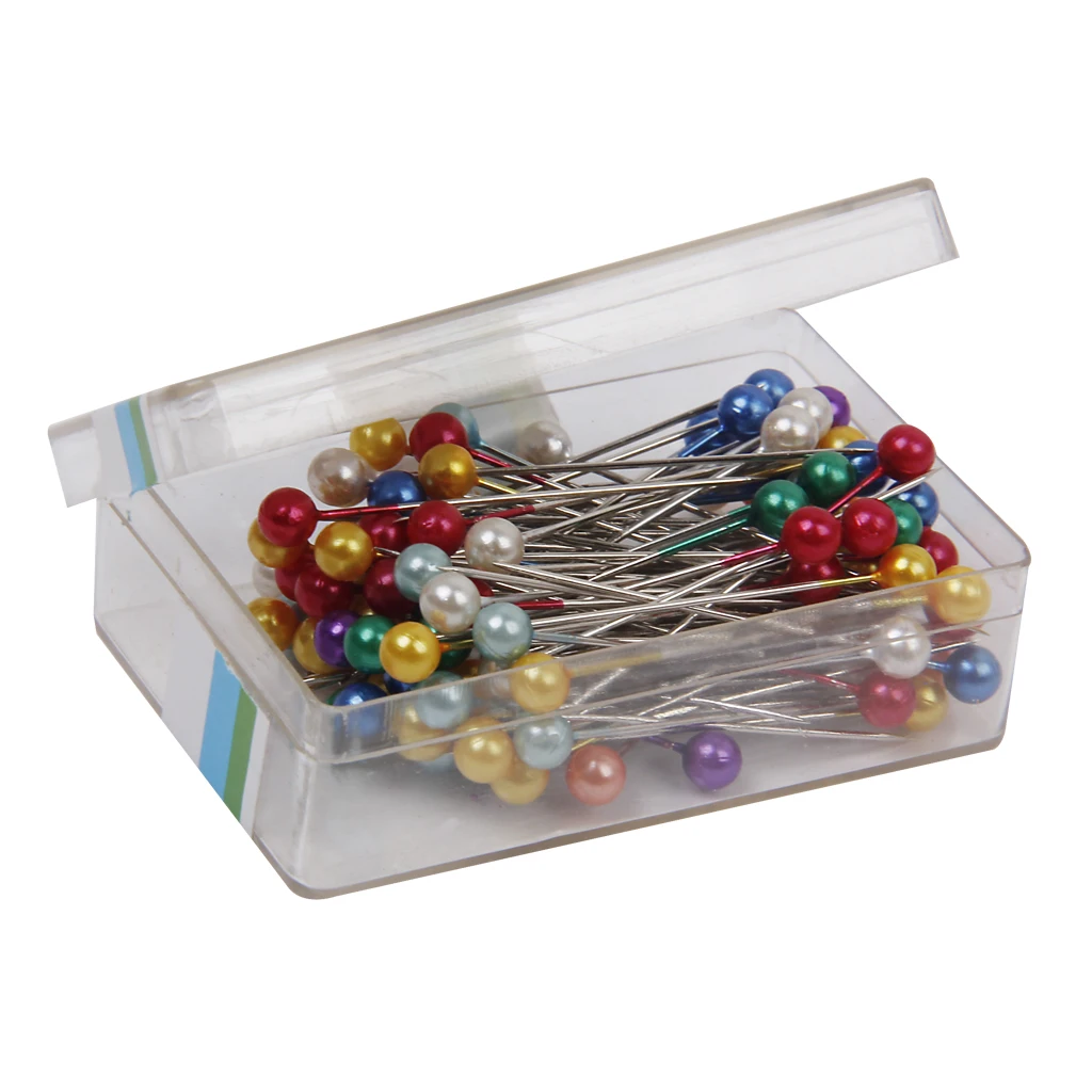 1 Set Useful Sewing Tool Magnetic Wristband Pin Holder + 1 Box Round Head Dressmaker Pins