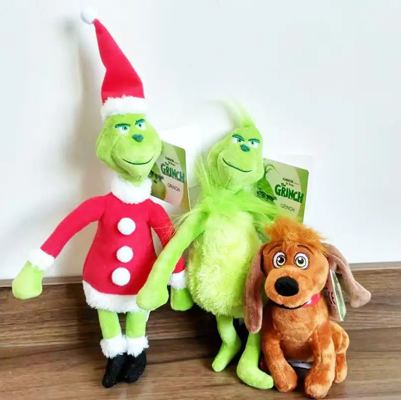 Стиль 18-38 см Grinch палантин фильм молодой Grinch бобы костюм Санты рождественские Мягкие плюшевые игрушки куклы Дети Рождественские подарки