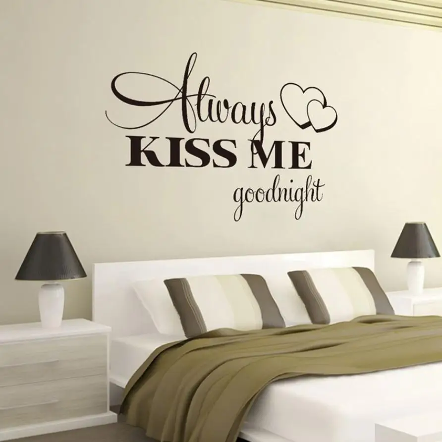Always Kiss Me Good night Wall Sticker Decal Bedroom Vinyl Art Mural Living Room Home Decor @A | Дом и сад