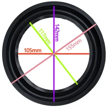 Высокое качество 2 шт. 6,5 дюймов 6,5 ''K9 НЧ/бас Динамик ремонт резиновый уплотнитель(155 мм/142 мм/117 мм/105 мм) Динамик
