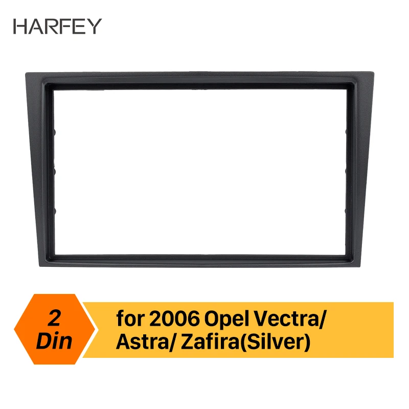 

Harfey Silver 2Din Car Radio Fascia for 2006+ Opel Vectra Astra Zafira Dash Bezel Trim Installation Kit Frame Panel kit