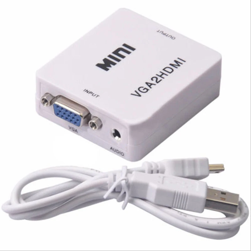 Kebidu Mini 1080p преобразователь из VGA в HDMI адаптер с аудиокабелем VGA2HDMI для ПК ноутбука