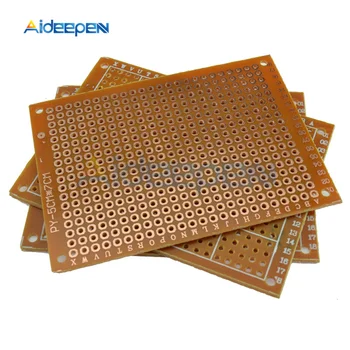 

5Pcs 5*7 5x7 PCB 5cm 7cm Universal PCB Board DIY Prototype Paper PCB Universal Board 2.54mm Hole Pitch Yellow