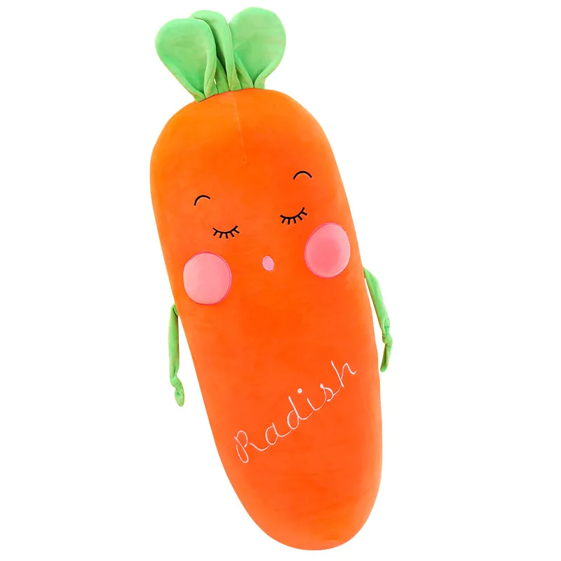 Новые Овощи плюшевая игрушка морковь, баклажаны, картофель, огурцы мягкая длинная плюшевая кукла-подушка для девочек подарок на день рождения - Цвет: orange