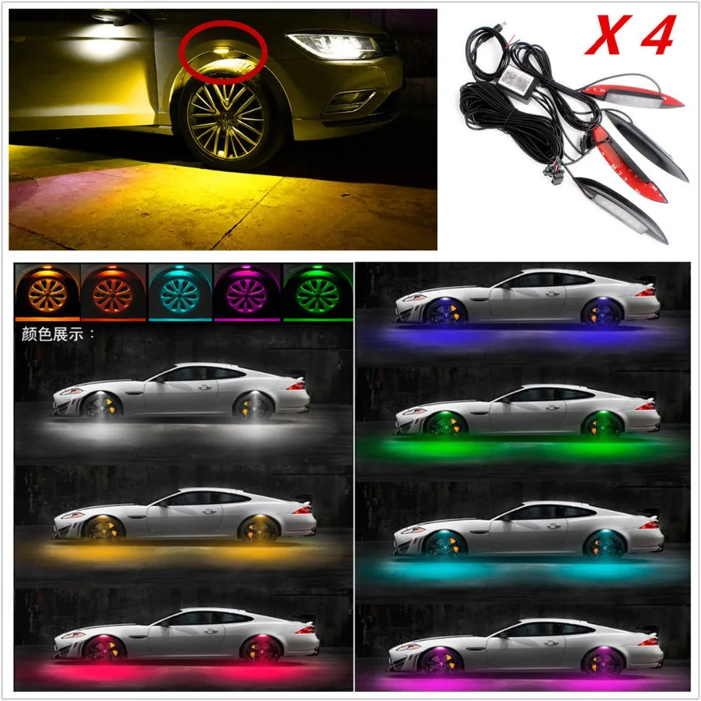 

Universal Multi-Color Car Fender Wheel Eyebrow LED Light Tire RGB Light W/Remote
