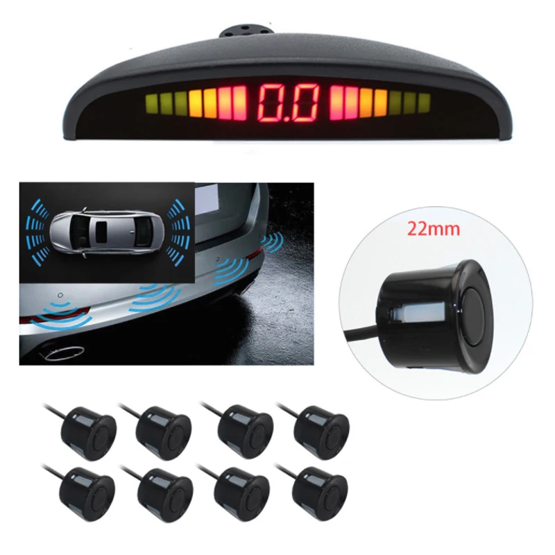 

Universal Car Auto Parktronic LED Parking Sensor with 8 Sensors Reverse Backup Car Parking Radar Monitor Detector System Display