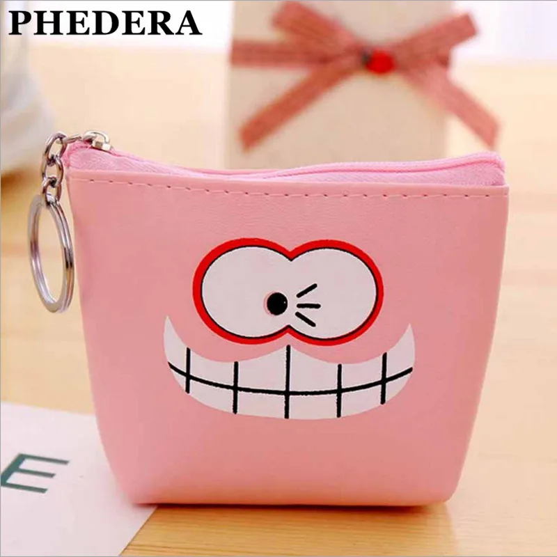 Funny Cartoon Pu Coin Purse Women with Pull Ring Creative Small Coin