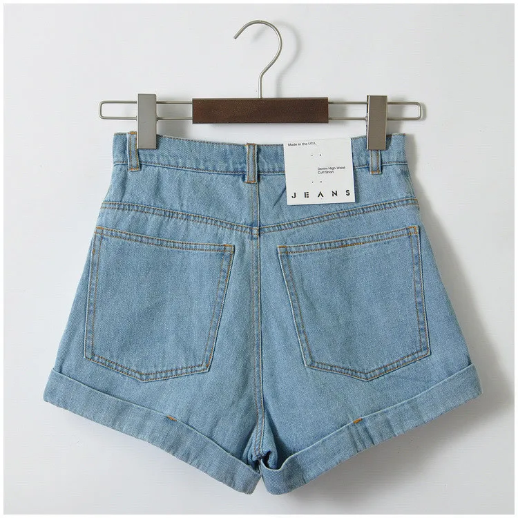 GCAROL Euro Style Women Denim Shorts Vintage High Waist Cuffed Jeans Shorts Street Wear Sexy Shorts For Summer Spring Autumn 19