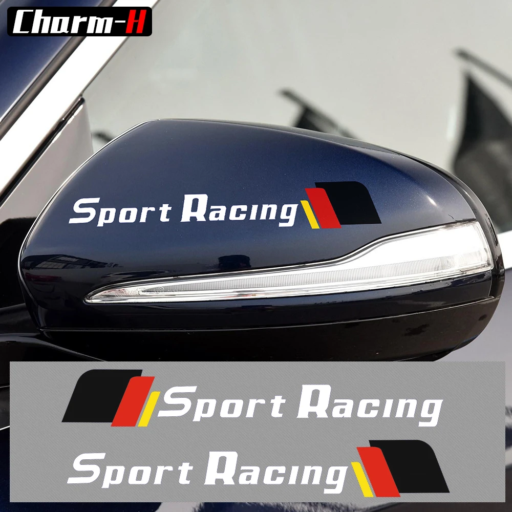 2X عاكسة الرؤية الخلفية الجانبية مرآة الفينيل الرياضة سباق ملصقات مصورة لمرسيدس بنز W205 W210 W204 W211 W203 CLA GLa أي 45 أي أم جي