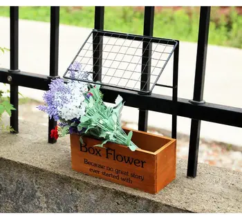 

1PC Zakka desktop wooden grocery storage hanging rack mounted retro iron spoon wholesale storage box JL 0933