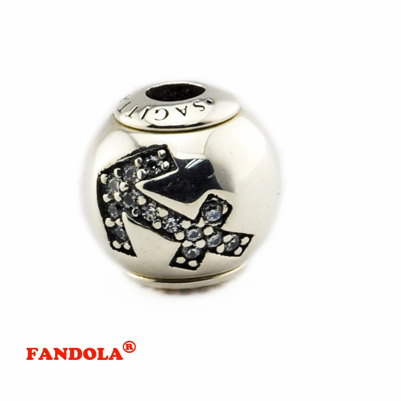 

Sagittarius Beads with Clear Cubic Zirconia Fits Pandora Essence Bracelets 925 Sterling Silver Jewelry Charms Free Shipping