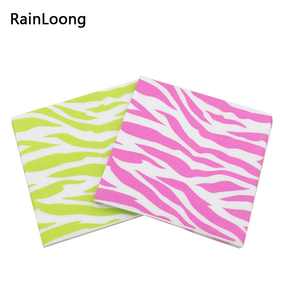 

[RainLoong] Leopards Print Paper Napkin For Party Decoration Tissue Decoupage Servilleta DIY 25cm*25cm 1pack/lot