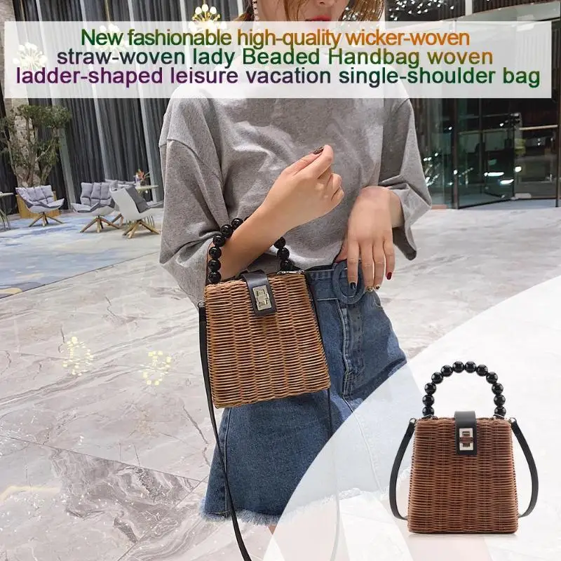 الخوص المنسوجة الكتف رسول حقائب الصيف الشاطئ النساء عارضة الخرز صغيرة Crossbody أعلى-حقائب بيد 2019 الساخن بيع الخوص المنسوجة الكتف رسول حقائب الصيف الشاطئ النساء عارضة الخرز صغيرة Crossbody أعلى-حقائب بيد 2019 الساخن بيع