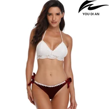New bikini women low waist swimwear swimsuit sexy female solid swimming swim suit Russian beachwear