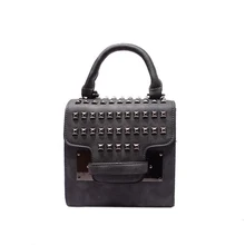 MINI Bag 2016 New Fashion font b Handbag b font Trendy Rivets studded Flap Bag Korean