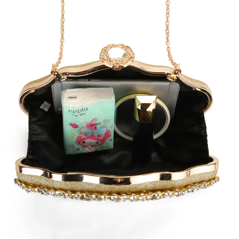 Роскошный Кристальный вечерний клатч, Женский Свадебный клатч, сумочка, сумка для банкета, золотые клатчи, Chian, сумки на плечо, ZD1022