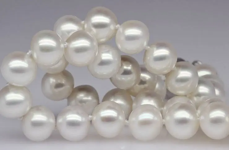 

Wholesale FREE SHIPPING >>>CLASSIC 17"9-10mmSOUTH SEA WHITE PEARL NECKLACE
