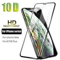 10D Volle Kleber Gehärtetem Glas für iPhone X XS Max XR Screen Protector aifon 6 s 6 7 8 Plus x s r xs max protetive Gebogene Film glas