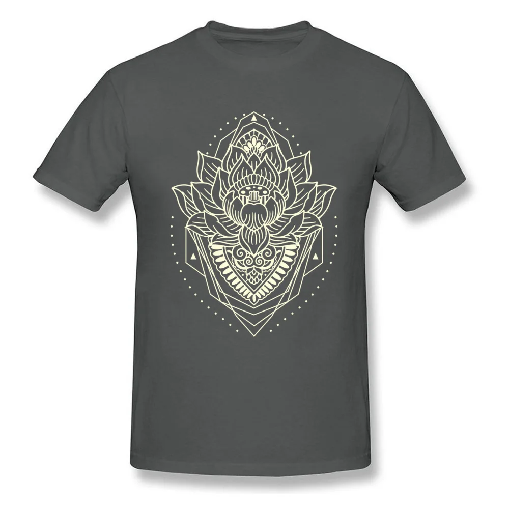 Printed holly mandala light Men T Shirts Dominant Summer Short Sleeve Crew Neck Cotton T Shirt Europe Tops & Tees holly mandala light carbon