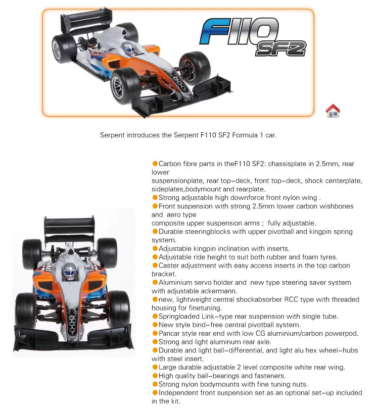 Фирменная Новинка Serpent F110 SF 2 Wide F1 карбоновая рама комплект губок шин Sp 410064 без электрических деталей и шин