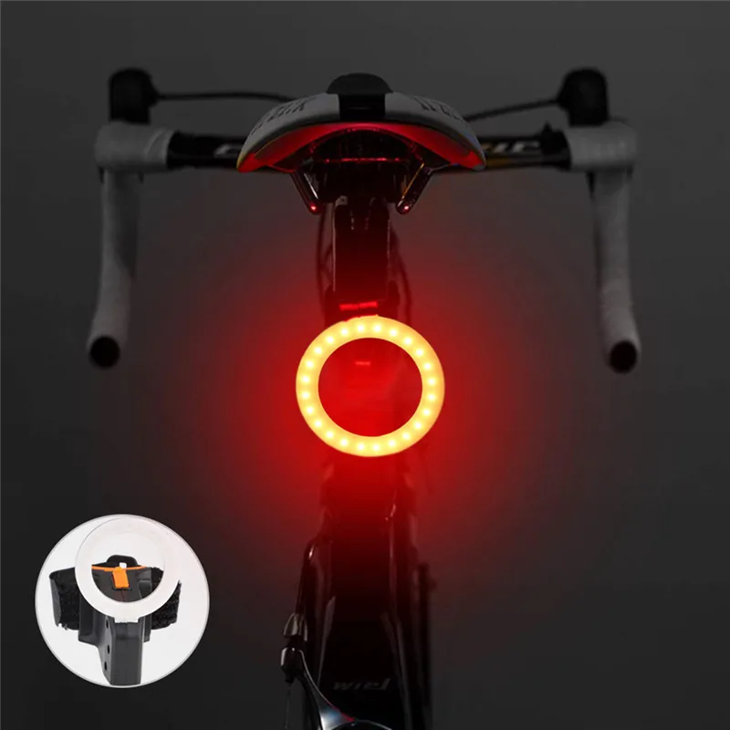 

USB Rechargeable Bike Rear Tail Light LED Bicycle Warning Safety Smart Lamp New Bicycle warning taillight A1