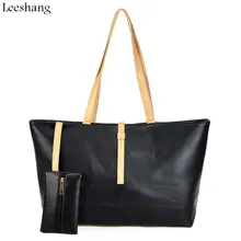 Leeshang Fashion Women Shopper Bag Black Handbag Big Ladies Shopper Bag Women Leather Handbag Big Shoulder Bags Feminina Bolsos